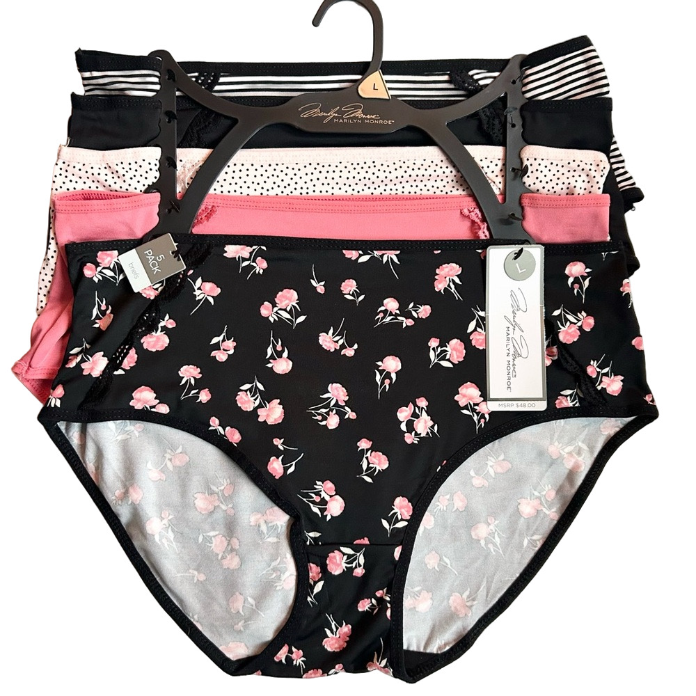 Marilyn Monroe Woman’s 5 Pack Briefs Large